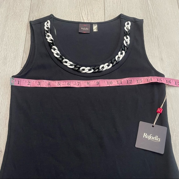 NWT RAFAELLA Classy Black Scoop Neck Sleeveless Sweater Tank Top Size S - Picture 2 of 7